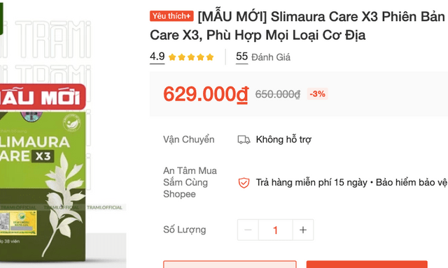 Yêu cầu Shopee, Lazada ngừng bán sản phẩm hỗ trợ giảm cân Slimaura Care x3, người mua cần lưu ý