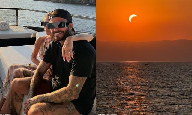 Vợ chồng David Beckham và Victoria hạnh phúc cùng ngắm nhật thực trên du thuyền hơn 560 tỷ đồng