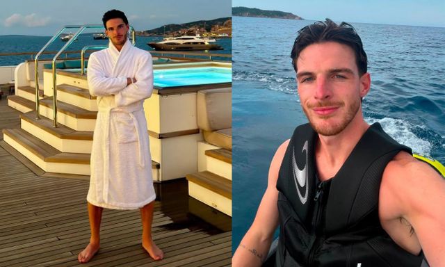 Declan Rice đi trực thăng, tận hưởng kỳ nghỉ trên du thuyền triệu đô trước thềm tranh Siêu cúp Anh