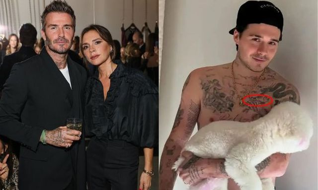 Brooklyn Beckham khoe hình xăm đè lên chữ 