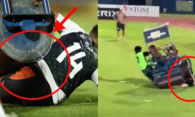 Sự cố hy hữu tại Thai League: Cựu sao Ngoại hạng Anh bị xe lu cỏ cán trúng khi khởi động