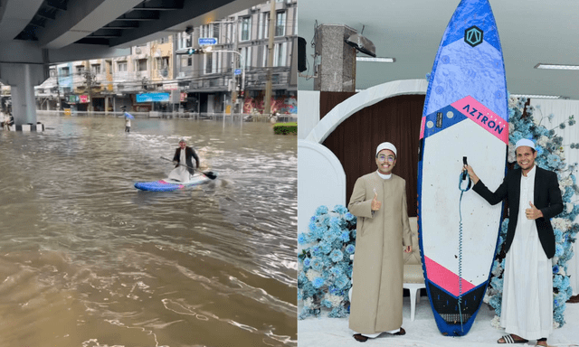  MC đám cưới chèo thuyền vượt đèn đỏ giữa ngày Bangkok ngập lụt, cảnh sát giao thông nói 1 câu hút 17 triệu người 