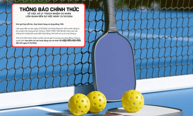 Công ty tạm đình chỉ công việc với KOL pickleball bị bạn gái tố ngoại tình