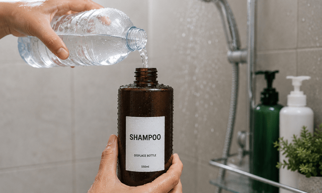 Lời khuyên cho những người có thói quen đổ thêm nước vào chai dầu gội sắp hết