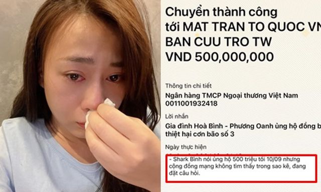 Phương Oanh tung bằng chứng, đối chất vụ Shark Bình bị truy tìm sao kê 500 triệu từ thiện