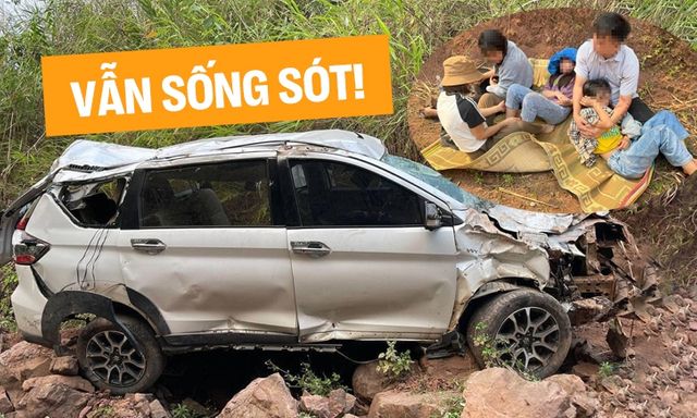 Cái kết thần kỳ trong vụ Suzuki XL7 rơi xuống vực 70m tại Điện Biên: Xe bị vò nát, gia đình 5 người chỉ bị thương nhẹ