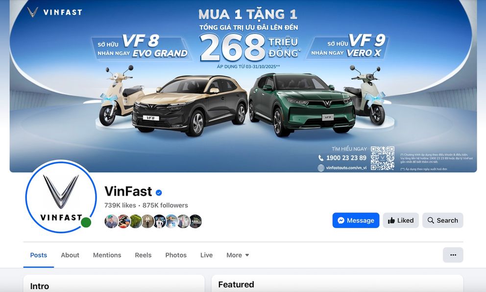 Cảnh báo: Fanpage giả mạo VinFast tung chiêu lừa “xe điện 286.000 đồng”