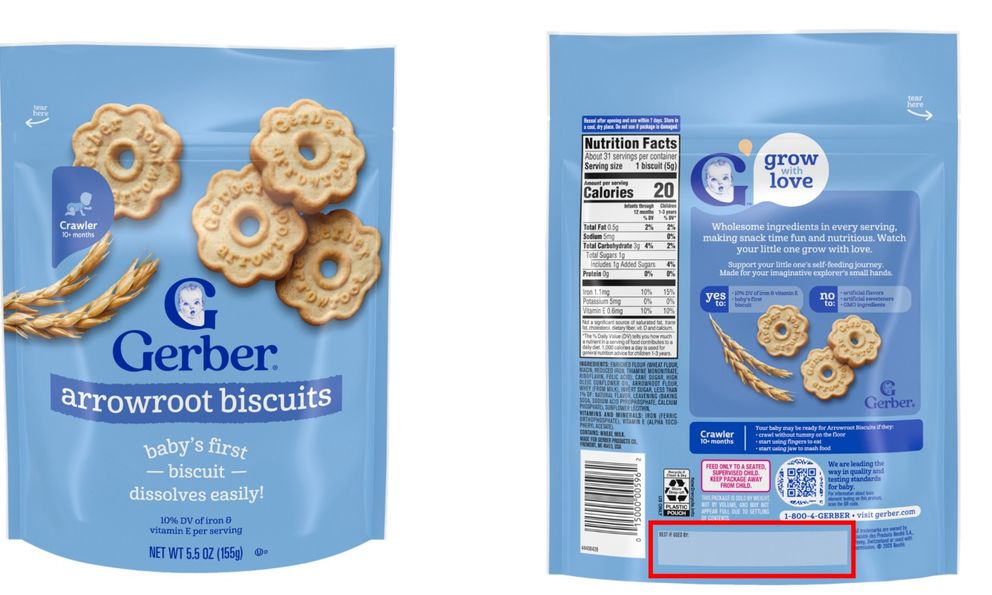 Nóng: Thu hồi bánh ăn dặm cho trẻ Gerber do bột làm bánh không an toàn