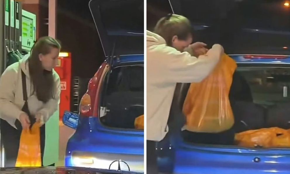 Ngỡ ngàng nữ tài xế dùng túi nilon đựng xăng rồi cho vào cốp xe ô tô để tích trữ: Cực kỳ nguy hiểm