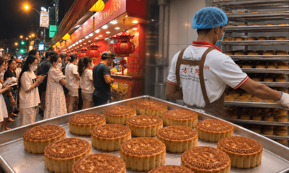 Tiệm bánh Trung thu khách xếp hàng dài chờ mua ở TP. HCM: Hơn 40 năm qua 3 thế hệ, 10 anh chị em cứ đến mùa lại tự tìm về