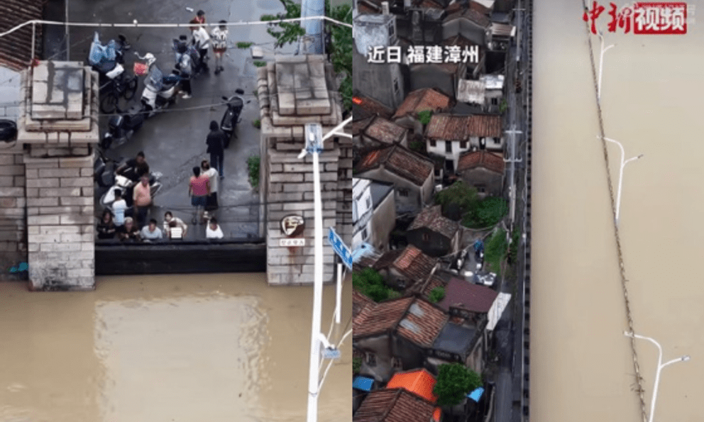 Cổng chống lũ cổ 500 năm tuổi ở Phúc Kiến, Trung Quốc gây sốt: Chặn nước cao hơn mặt đường 40 cm, bảo vệ phố cổ suốt 26 giờ