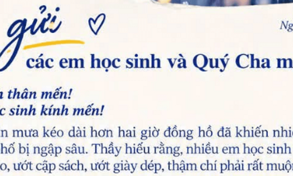 Hiệu trưởng ở TP.HCM viết tâm thư giữa đêm, nhắn học sinh một câu khiến nhiều phụ huynh xúc động