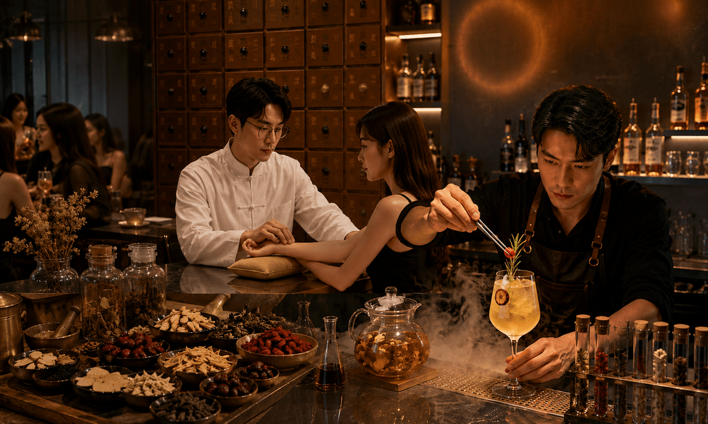 Giới trẻ Trung Quốc rủ nhau đi bar bắt mạch: Bác sĩ Trung y kê đơn, bartender pha 