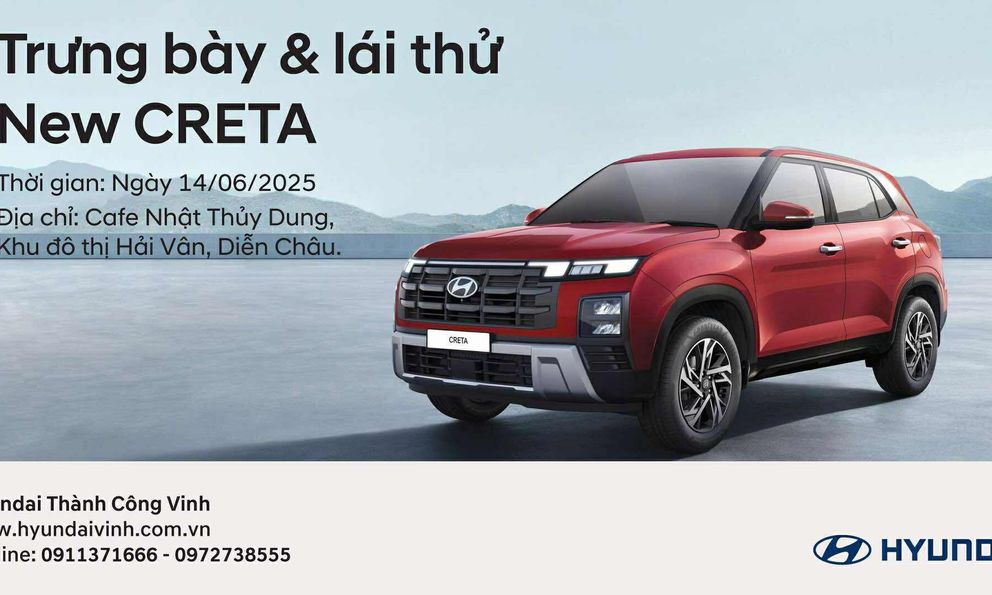 Hyundai Vinh tổ chức sự kiện trưng bày và lái thử New Creta 2025 tại Diễn Châu