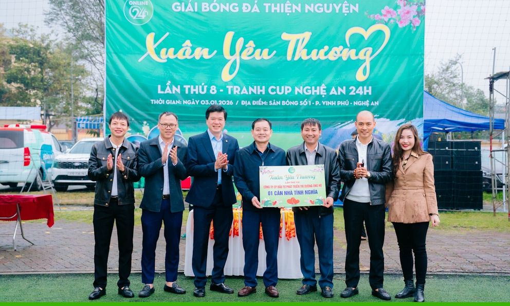 Giải bóng đá Xuân Yêu Thương lần thứ VIII: Lan toả hạnh phúc đến với người dân miền Tây xứ Nghệ
