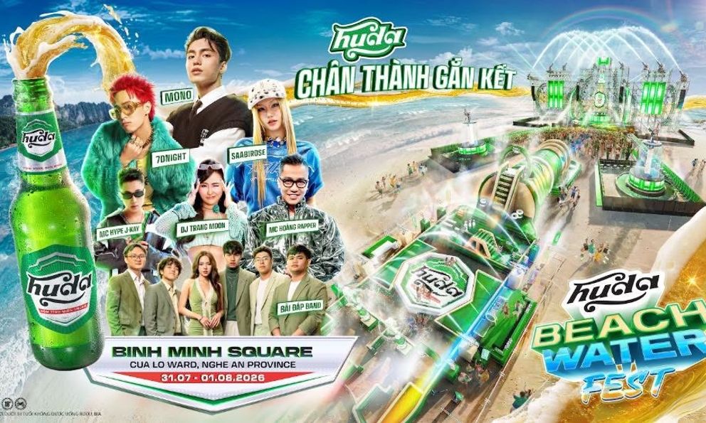 Sau Đà Nẵng, Huda Beach Water Fest tiếp tục đến với Nghệ An, nối dài “Giờ Chân Thành” lớn bậc nhất miền Trung