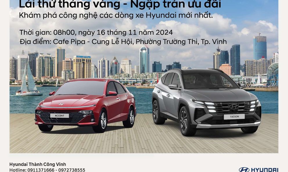 'Lái thử tháng vàng - Ngập tràn ưu đãi' cùng Hyundai Vinh tại Cafe Pipa