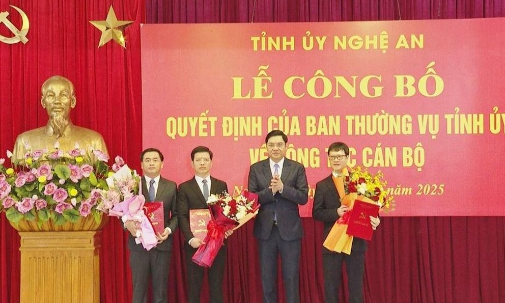 Tỉnh ủy Nghệ An điều động, bổ nhiệm cán bộ chủ chốt