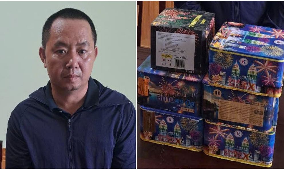 Phụ xe khách bị bắt giữ cùng 10kg pháo lậu 