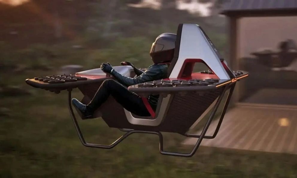 Đây là chiếc mô tô bay được chế tạo từ 48 động cơ phản lực thu nhỏ và bạn có thể mua trước với 990 USD