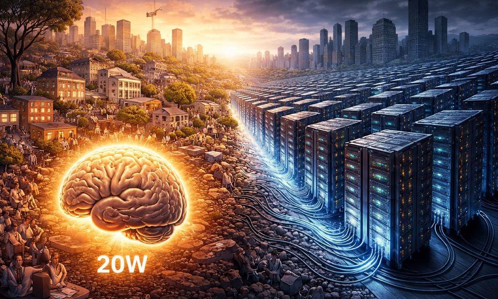 Não bộ con người vận hành chỉ với 20 Watt điện, tương đương với một chiếc màn hình máy tính cũ