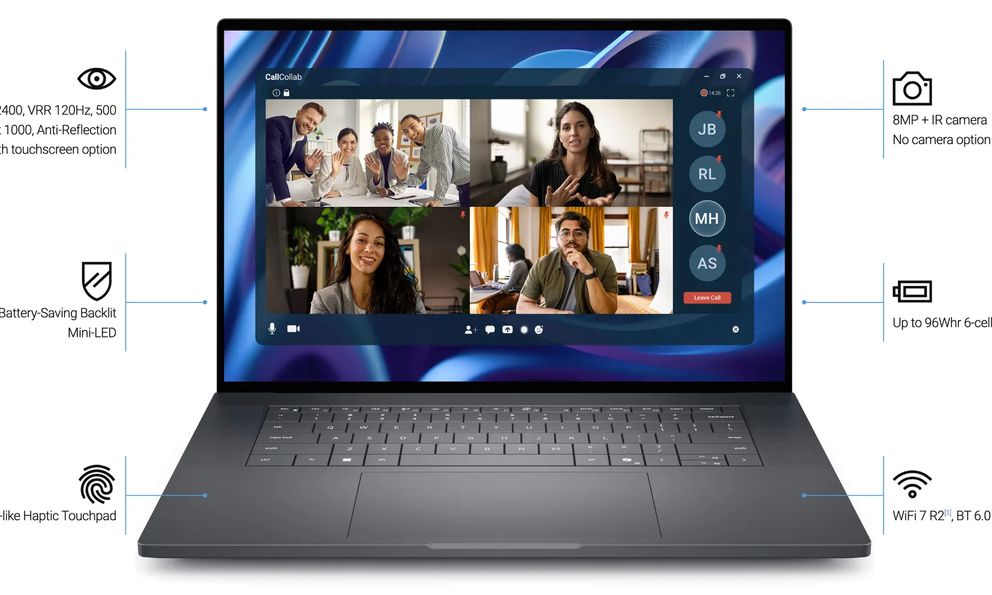 Dell ra mắt laptop hơn trăm triệu dùng màn hình Tandem OLED 4K độ sáng 1000 nits, chip Intel Panther Lake
