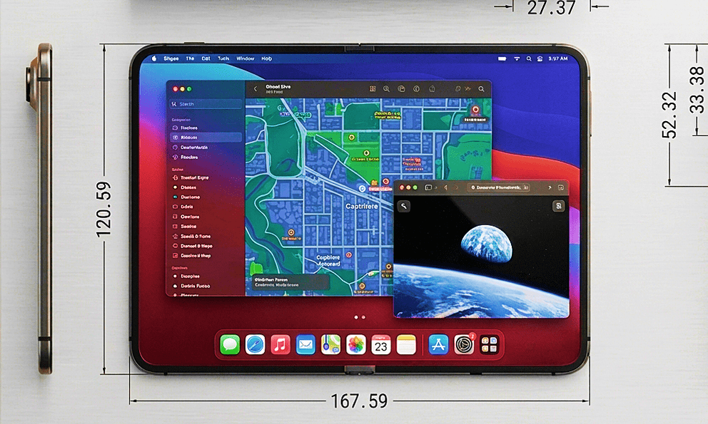 Lộ bản vẽ kỹ thuật iPhone Ultra/Fold: Chỉ 9,2mm khi gập, có 1 đặc điểm giống hệt Android