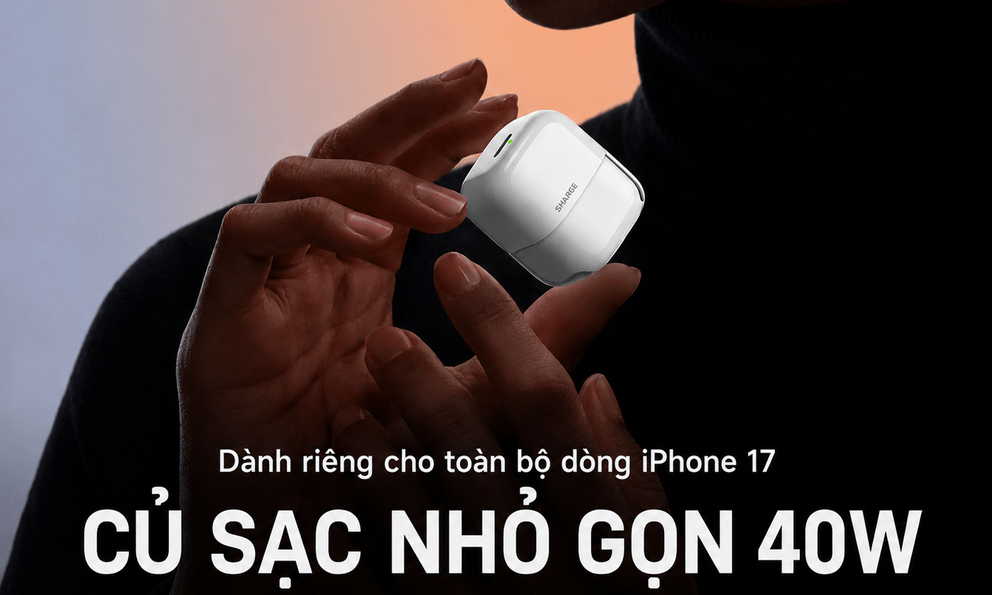 Sharge ra mắt củ sạc mini 40W cạnh tranh Anker Nano, thiết kế giống hộp AirPods