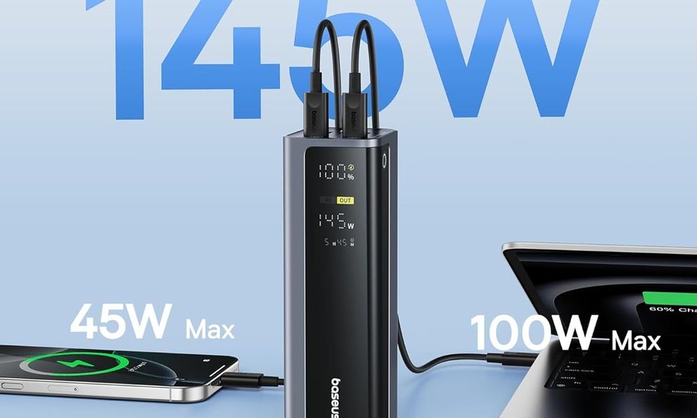 Baseus bán pin dự phòng EnerGeek GR12: 20.800mAh, công suất 145W, sạc 4 máy cùng lúc