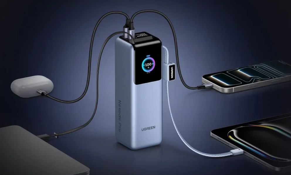 Ugreen ra mắt pin sạc dự phòng 25.000mAh mới: Công suất 200W, tích hợp sẵn 2 dây sạc, vẫn có thể mang lên máy bay