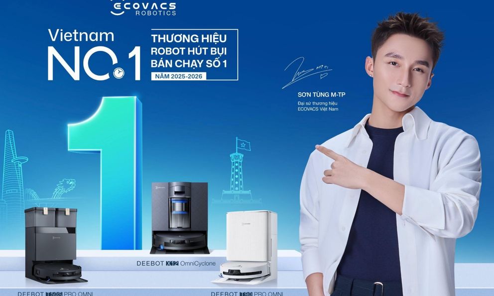 ECOVACS được NIQ GfK ghi nhận là thương hiệu robot hút bụi bán chạy số 1 tại Việt Nam