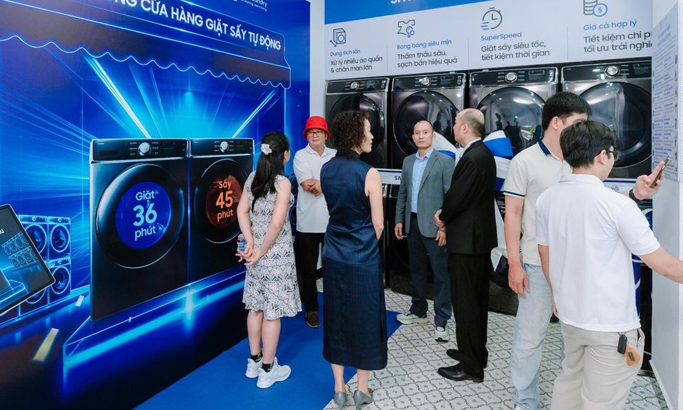 Samsung bắt tay đối tác mở chuỗi cửa hàng giặt sấy tự động 24/7, TiTi Laundry là mô hình đầu tiên
