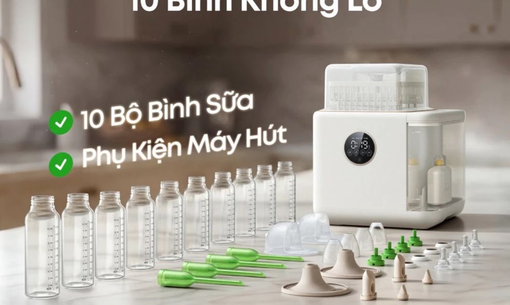 Rửa, tiệt trùng, sấy, bảo quản: Một chiếc máy 