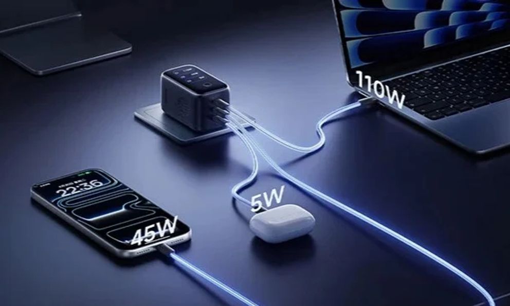 Củ sạc Baseus 160W này có màn hình, quạt tản nhiệt 12.500 vòng/phút, giá khoảng 1.5 triệu