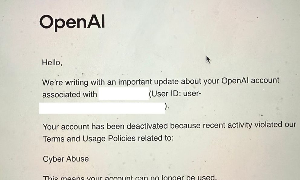 Chuyên gia bảo mật bị OpenAI khóa tài khoản 