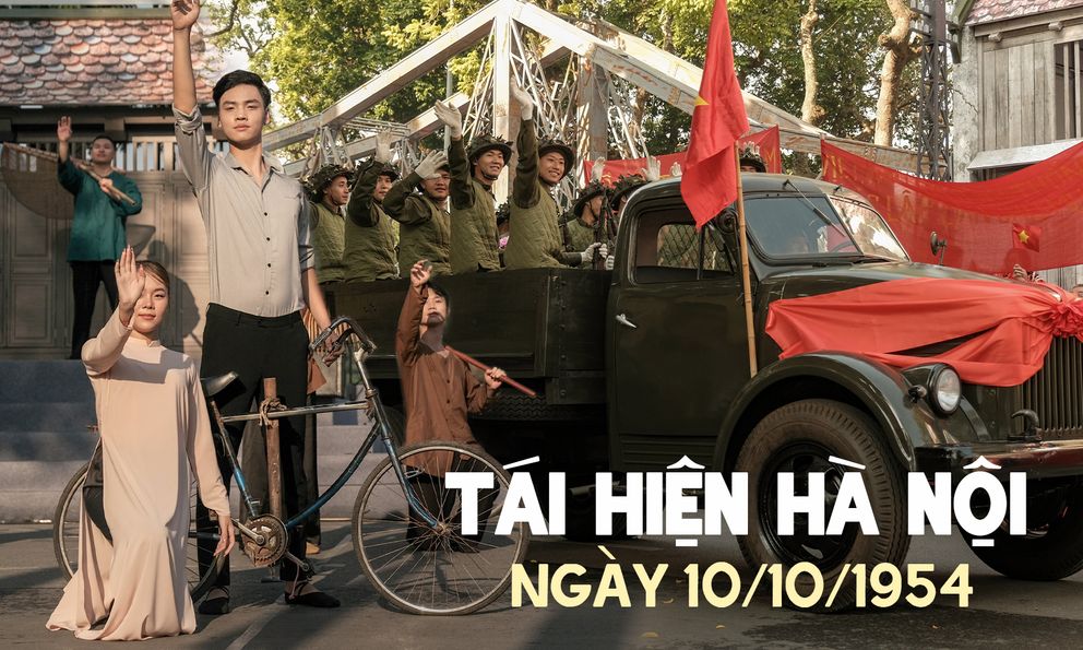 Hà Nội sáng nay: Hàng ngàn người diễu hành tái hiện thời khắc Thủ đô rợp cờ hoa đón đoàn quân giải phóng 70 năm trước