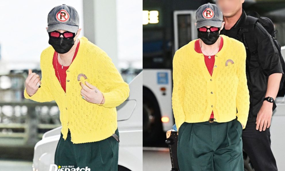 G-Dragon mặc áo đỏ - vàng khởi hành sang Việt Nam, đúng là sự tinh tế của 1 