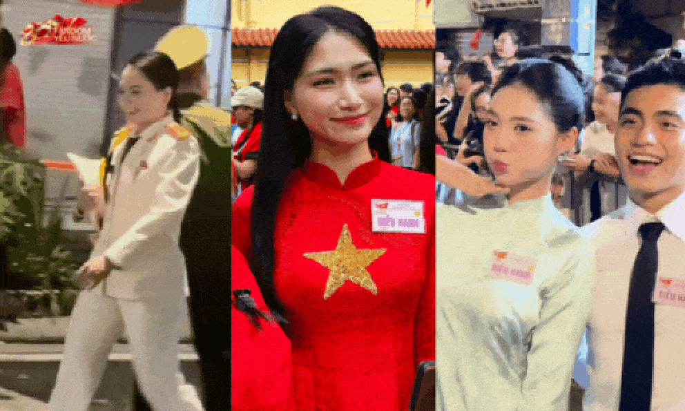 Dàn nghệ sĩ tươi rói tại Tổng duyệt diễu hành 2/9: MONO và Hoà Minzy được người dân vây kín, nữ diễn viên là Thượng uý công an gây sốt!