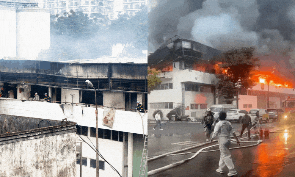 Hiện trường vụ cháy Nhà máy Bia Hà Nội Habeco