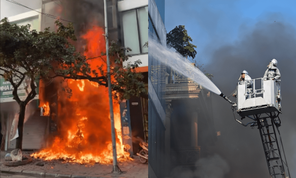 NÓNG: Cháy lớn tại căn nhà 7 tầng ở Hà Nội, chủ nhà hoảng loạn nhảy từ trên cao thoát thân