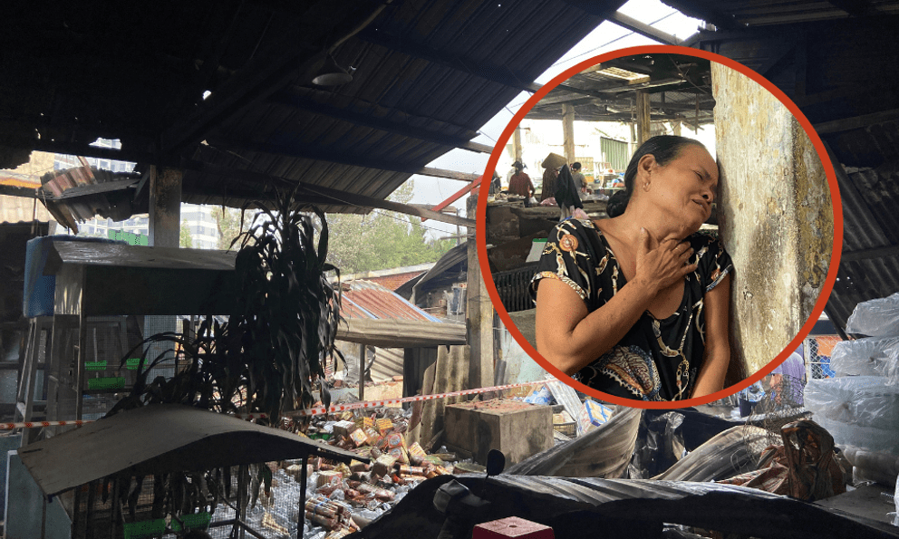 TP.HCM: Hiện trường vụ cháy sau chợ Bình Trưng, tiểu thương bật khóc trước cảnh hoang tàn