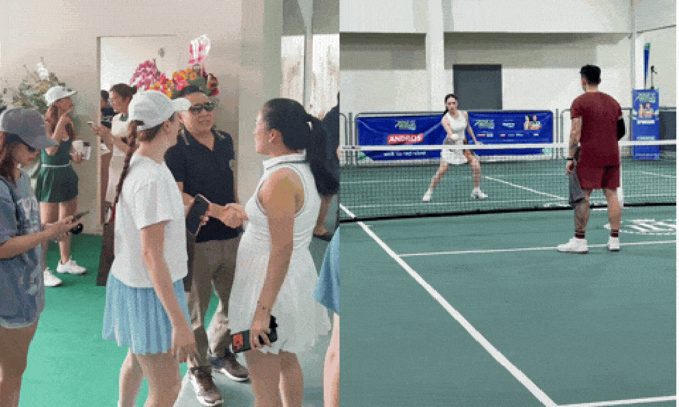 Dàn sao Vbiz đổ bộ sân pickleball: Hương Giang được bạn trai chăm sóc tỉ mỉ, chồng Bảo Thy lộ diện gây chú ý
