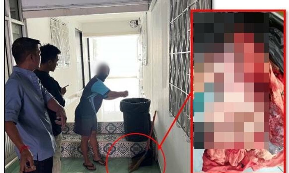 Dọn dẹp thùng rác, nhân viên vệ sinh thấy vết máu rỉ ra từ túi nilon, mở ra xong lập tức báo cảnh sát