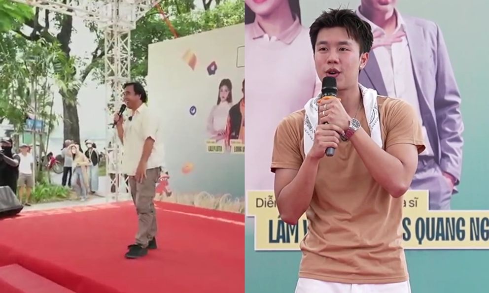 MC Quyền Linh xuất hiện cùng con trai Vân Dung, không còn đi dép tổ ong