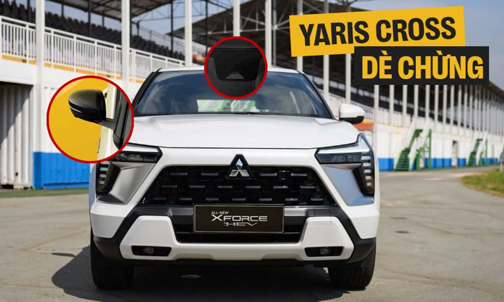 Mitsubishi Xforce HEV lần đầu có ảnh chính thức không che: Thêm logo mới, camera 360, có ADAS cạnh tranh Yaris Cross HEV