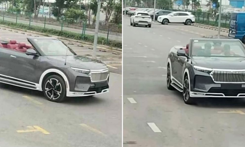 'VinFast VF 9 mui trần lần' đầu lộ diện: Mặt trước có điểm mới lạ, màu sơn hé lộ mục đích sử dụng đặc biệt