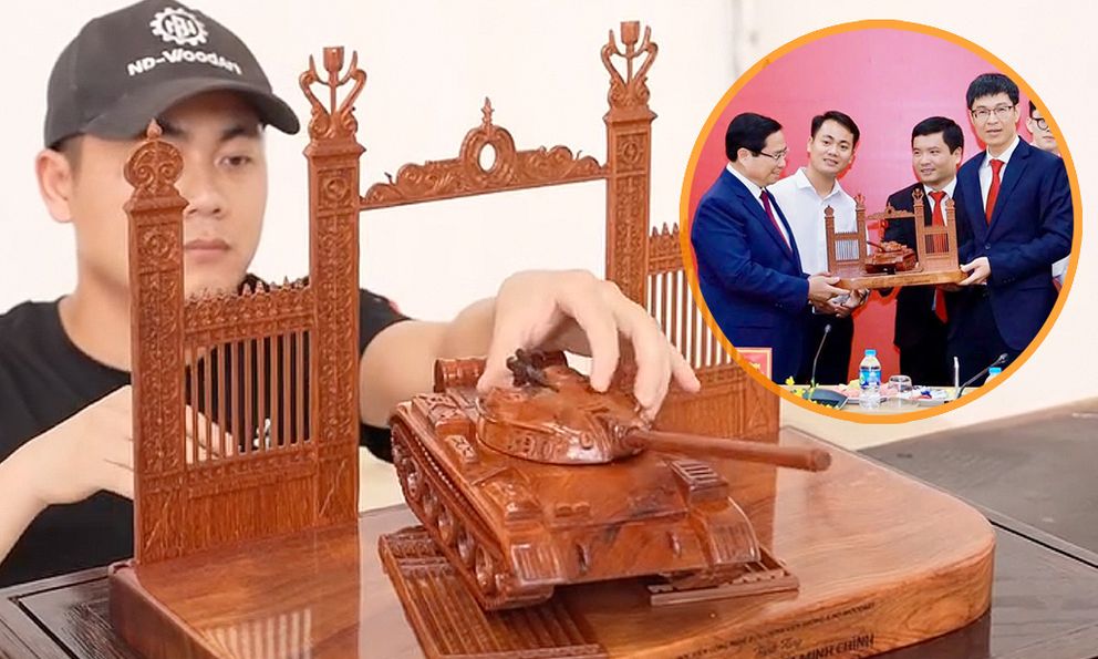 ‘Ông bố thợ mộc’ làm mô hình xe tăng gỗ tặng Thủ tướng mừng 30/4: ‘Dùng AI thiết kế, tăng công suất làm gói gọn mất 1 tuần’