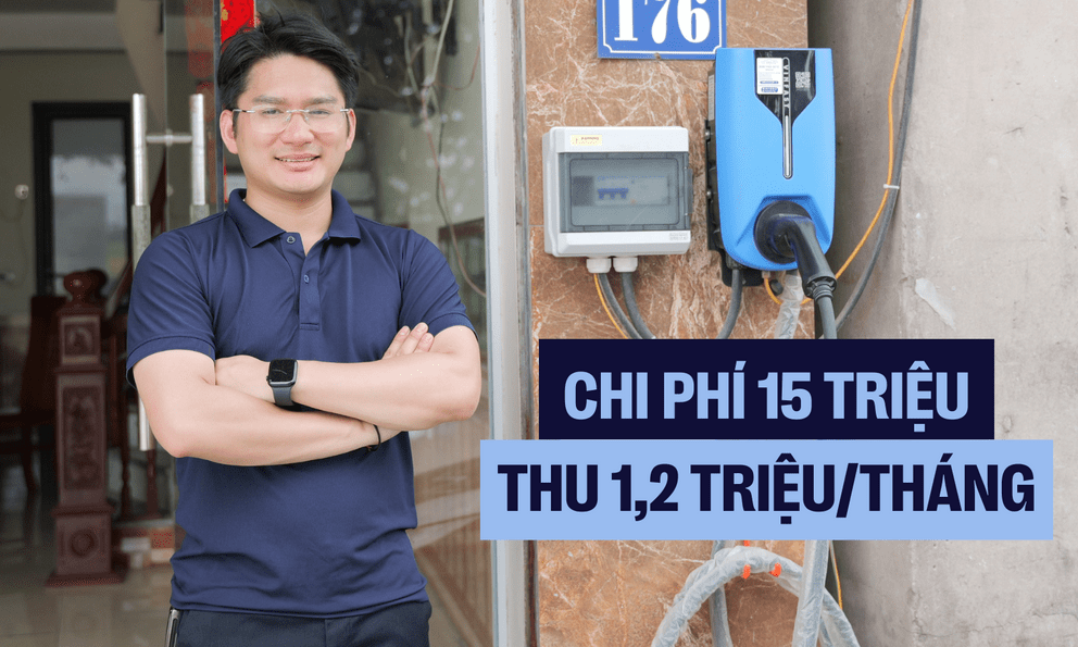 Lắp trụ sạc tại nhà, chủ xe chia sẻ: ‘Tốn chưa đến 15 triệu đồng và 2 ngày làm việc có thể thu được 1,2 triệu đồng/tháng’