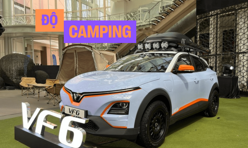 VinFast VF 6 tại quốc gia ĐNÁ này có bản độ camping mà dân chơi Việt mong muốn: Mâm mới, lốp AT gai lớn, thêm giá nóc, đèn trợ sáng, bạt tăng cắm trại