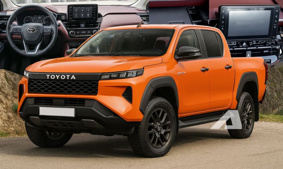 Toyota Hilux đời mới lộ thêm ảnh nội thất rõ nét hơn: Táp-lô góc cạnh, màn hình đặt nổi, có điểm giống Corolla Cross